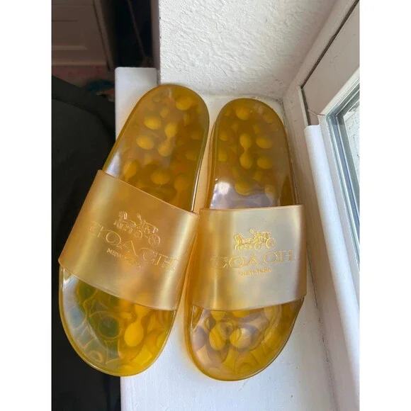 Coach Ulyssa Jelly Slide Sandals in Buttercup Yellow Women’s Size 8 - Picture 5 of 11